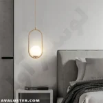 آویز حبابی تک شعله مدل بیضی