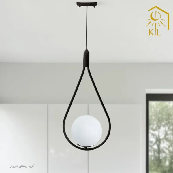 لوستر حبابی 1 شعله مدل اشکی