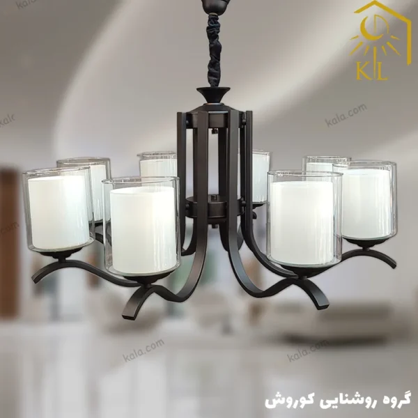 لوستر لهستانی مدل تابان - قابل انتخاب از 3 تا 8 شاخه