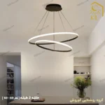 لوستر مدرن اس ام دی مدل حلقه ای دو طبقه قطر 80 - 60